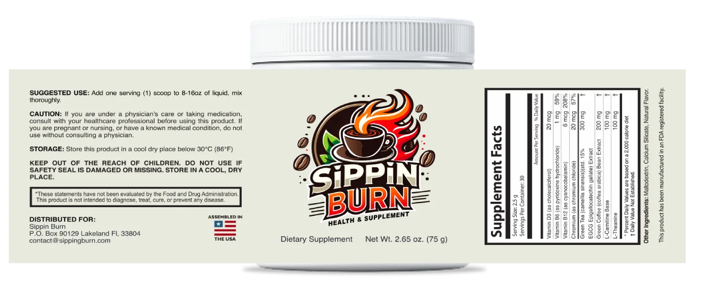 Sippin Burn Ingredients Natural Superfoods